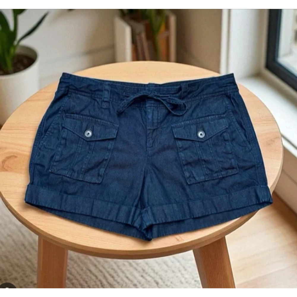 Ann Taylor LOFT lightweight original Denim Drawstring Shorts Size 4